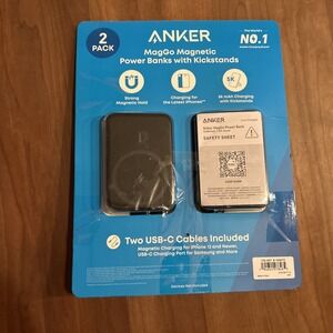 2 Pack Anker MagGo Magnetic Power Bank iPhone Wireless Battery Kickstand 5000mAh